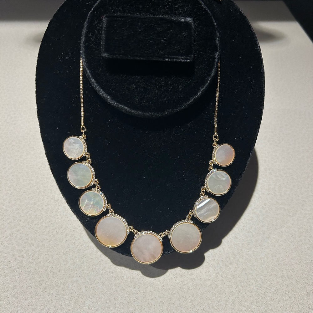Kate Spade Gold and Cream Mother of Pearl Statement Necklace
